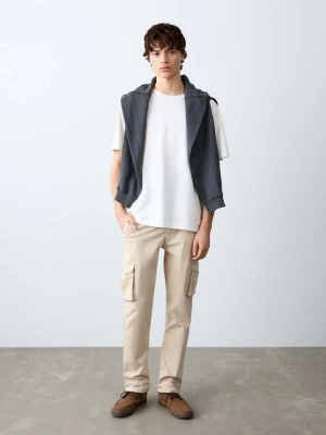 Spodnie o prostym kroju cargo lodowy szary - Chłopak - - MANGO TEEN