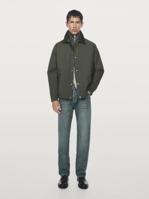 Spodnie O Prostym Kroju - Średni Niebieski - - Massimo Dutti - Mężczyzna