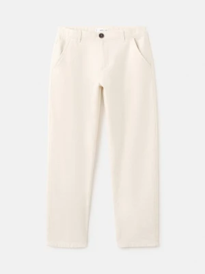 Spodnie o prostym kroju z bawełny beżowy - Dzieci - - MANGO KIDS