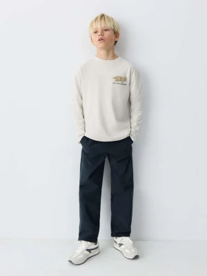 Spodnie o prostym kroju z bawełny granatowy - Dzieci - - MANGO KIDS