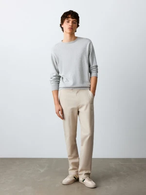 Spodnie o prostym kroju z bawełny i lnu piaskowy - Chłopak - - MANGO TEEN