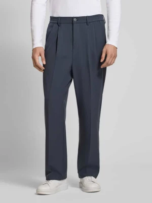 Spodnie o prostym kroju z dodatkiem wiskozy model 'Grant' Casual Friday Granatowy