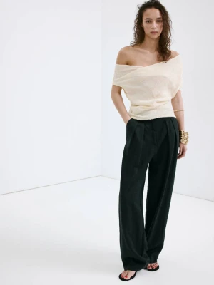 Spodnie o prostym kroju z lyocellu czarny - Kobieta - - MANGO