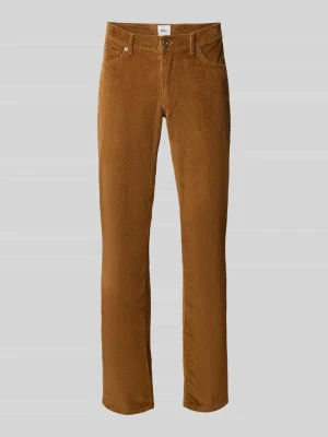 Spodnie o prostym kroju ze sztruksu z mieszanka bawełny model 'Mythos Flex Cord' BRAX Camel