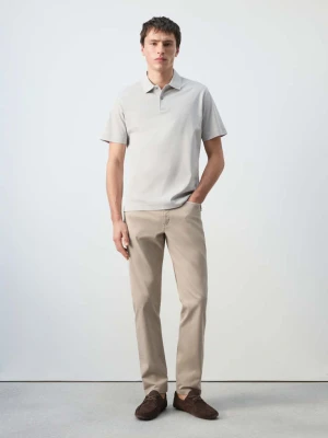 Spodnie o regularnym kroju 100% bawełna beżowy - Mężczyzna - - MANGO MAN