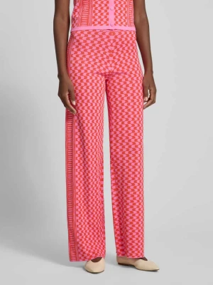 Spodnie o rozkloszowanym kroju z mieszanka wiskozy we wzór na całej powierzchni model 'JONAS' SUNCOO PARIS