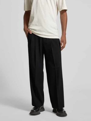 Spodnie o szerokim kroju w kant model ‘Leek’ drykorn