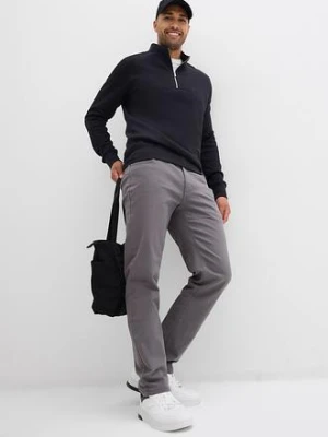 Spodnie ocieplane ze stretchem o kroju regular fit, z puszystą flanelową podszewką, straight bonprix