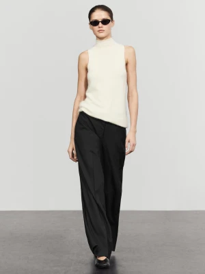 Spodnie Od Garnituru 100% Wełna - Czarny - Massimo Dutti - Female