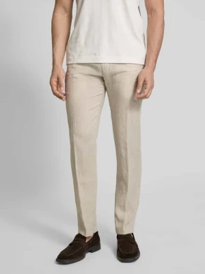 Spodnie od garnituru męskie JOOP! Collection;Czysty len;Krój regular fit;Model ‘Hank’;Wpuszczane kieszenie;Szerokość w pasie w rozmiarze 50: 46 cm;Długość wewnę