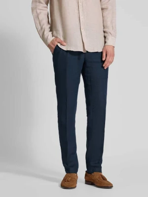 Spodnie od garnituru męskie JOOP! Collection;Czysty len;Krój regular fit;Model ‘Hank’;Wpuszczane kieszenie;Szerokość w pasie w rozmiarze 50: cm;Długość wewnę