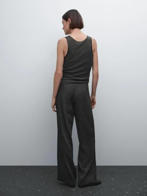 Spodnie Od Garnituru W Prążki - Szarawozielony - - Massimo Dutti - Kobieta