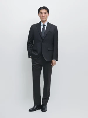 Spodnie Od Garnituru Z Chłodnej Wełny - Granatowy - Massimo Dutti - Male