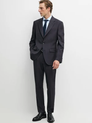 Spodnie Od Garnituru Z Chłodnej Wełny - Granatowy - Massimo Dutti - Male
