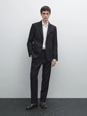 Spodnie Od Garnituru Ze 100% Lnu - Granatowy - - Massimo Dutti - Mężczyzna