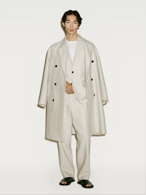 Spodnie Od Garnituru Ze 100% Lnu − Limited Edition - Piaskowy - - Massimo Dutti - Mężczyzna