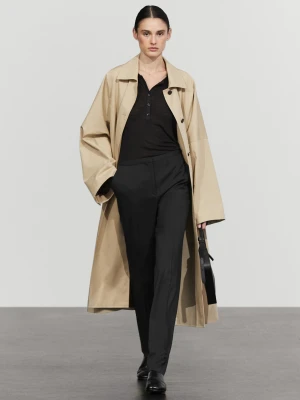 Spodnie Od Garnituru Ze 100% Wełny - Czarny - Massimo Dutti - Female