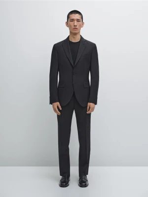Spodnie Od Garnituru Ze 100% Wełny - Czarny - - Massimo Dutti - Mężczyzna