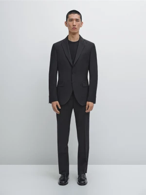 Spodnie Od Garnituru Ze 100% Wełny - Czarny - - Massimo Dutti - Mężczyzna