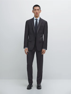 Spodnie Od Garnituru Ze 100% Wełny - Granatowy - - Massimo Dutti - Mężczyzna