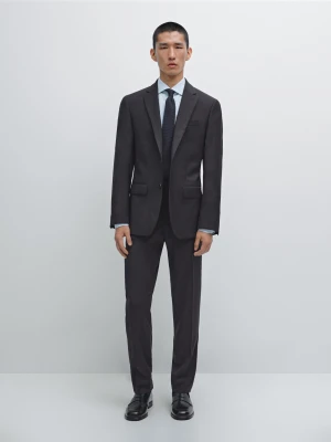 Spodnie Od Garnituru Ze 100% Wełny - Granatowy - - Massimo Dutti - Mężczyzna