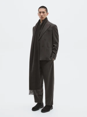 Spodnie Od Garnituru Ze 100% Wełny − Limited - Brązowy - - Massimo Dutti - Mężczyzna