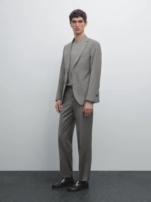 Spodnie Od Garnituru Ze 100% Wełny - Szary - - Massimo Dutti - Mężczyzna