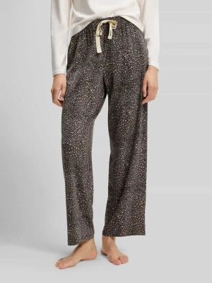 Spodnie od piżamy o kroju loose fit z mieszanka modalu i bawełny Hugo Średnioszary