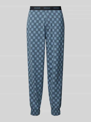 Spodnie od piżamy o kroju regular fit z mieszanki bawełny model ‘AARON’ HUGO