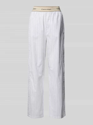 Spodnie od piżamy o kroju regular fit z wyhaftowanym logo model ‘Poplin’ Calvin Klein Underwear