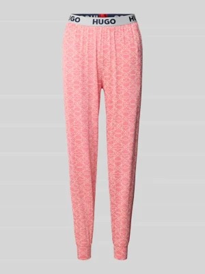 Spodnie od piżamy o kroju slim fit z mieszanki wiskozy model ‘Unite’ HUGO