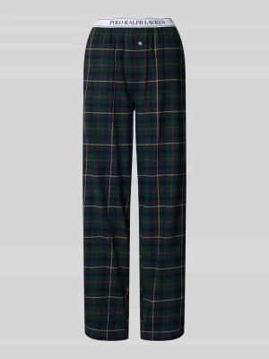 Spodnie od piżamy o szerokim kroju z ozdobnym guzikiem model ‘Cozy’ Polo Ralph Lauren