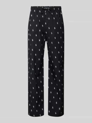Spodnie od piżamy w kroju regular fit z czystej bawełny Polo Ralph Lauren Czarny