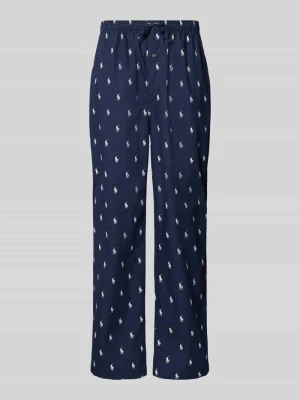 Spodnie od piżamy w kroju regular fit z czystej bawełny Polo Ralph Lauren Granatowy