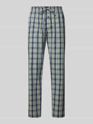 Spodnie od piżamy z prostą nogawką i wzorem w szkocką kratę Hanro