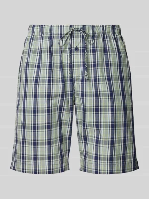 Spodnie od piżamy z prostą nogawką i wzorem w szkocką kratę model ‘Night & Day’ Hanro