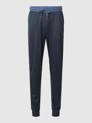 Spodnie od piżamy ze wzorem w kontrastowym kolorze model ‘DEEPSLEEPWEAR’ CALIDA