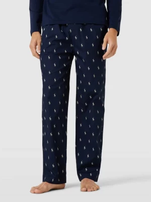 Spodnie od piżamy ze wzorem z logo na całej powierzchni model ‘WOVEN’ Polo Ralph Lauren Underwear