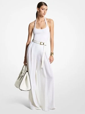 Spodnie palazzo z gazy lnianej MICHAEL KORS COLLECTION