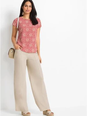 Spodnie palazzo z przewiewnej mieszanki lnu bonprix