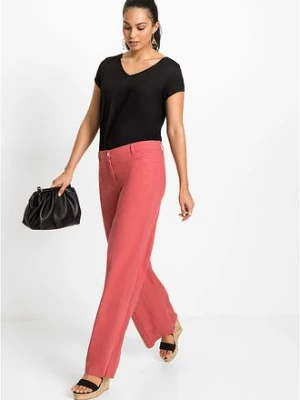 Spodnie palazzo z przewiewnej mieszanki lnu bonprix