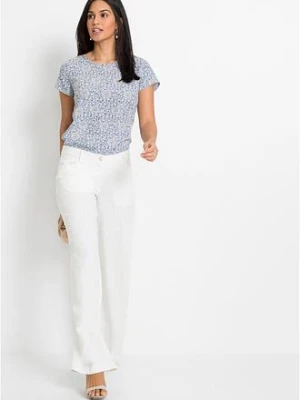 Spodnie palazzo z przewiewnej mieszanki lnu bonprix