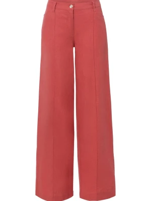 Spodnie palazzo z przewiewnej mieszanki lnu BonPrix różowy