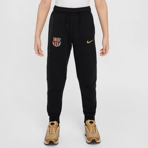 Spodnie piłkarskie dla dużych dzieci (chłopców) Nike FC Barcelona Tech Fleece - Czerń