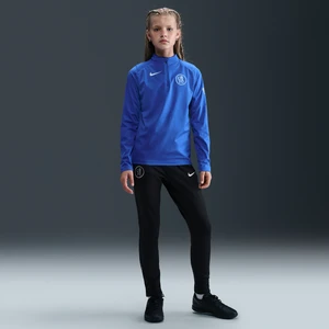 Spodnie piłkarskie z dzianiny dla dużych dzieci Nike Dri-FIT Total 90 Chelsea F.C. Strike (wersja trzecia) - Czerń