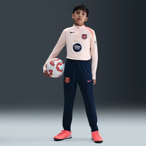 Spodnie piłkarskie z dzianiny dla dużych dzieci Nike Dri-FIT Total 90 FC Barcelona Strike (wersja trzecia) - Niebieski