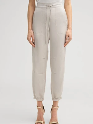 Spodnie Pina z lyocellu w kolorze szarobeżowym Joop