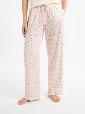 Spodnie piżamowe w koktajlowe wzory Etam