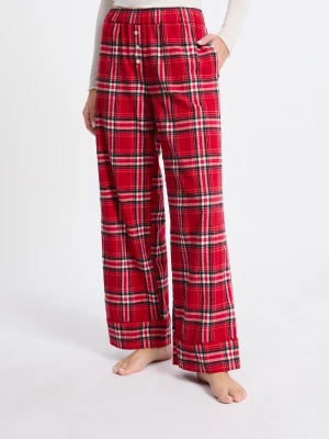 Spodnie piżamowe w kratę z bawełny Etam