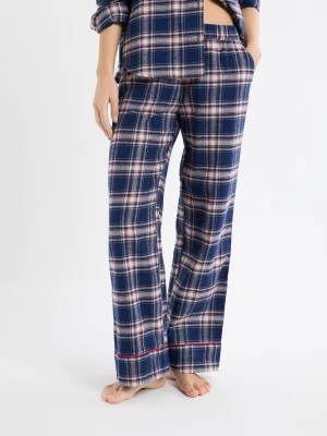Spodnie piżamowe w kratę z bawełny Etam